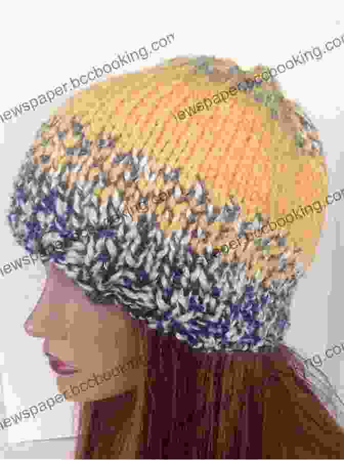 A Beautiful Knitted Sunflower Beanie In Bright Yellow And Brown Yarn. Sunflower Beanie Knitting Pattern 8 Sizes Included