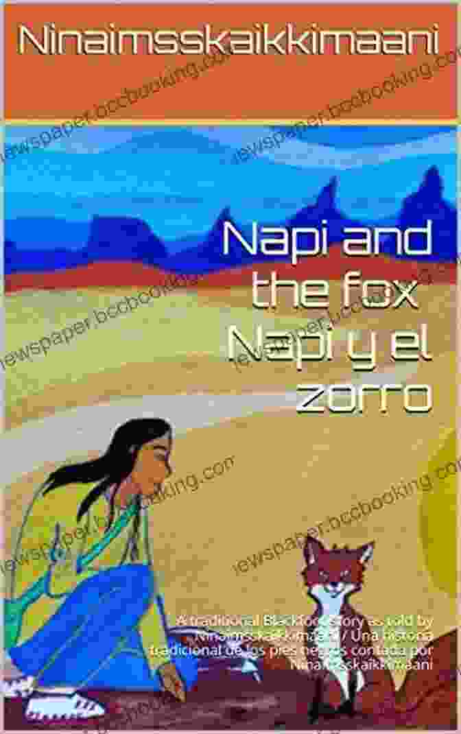 A Book Cover Depicting Napi And The Fox In A Cree Landscape Napi And The Fox: A Traditional Blackfoot Story As Told By Ninaimsskaikkimaani