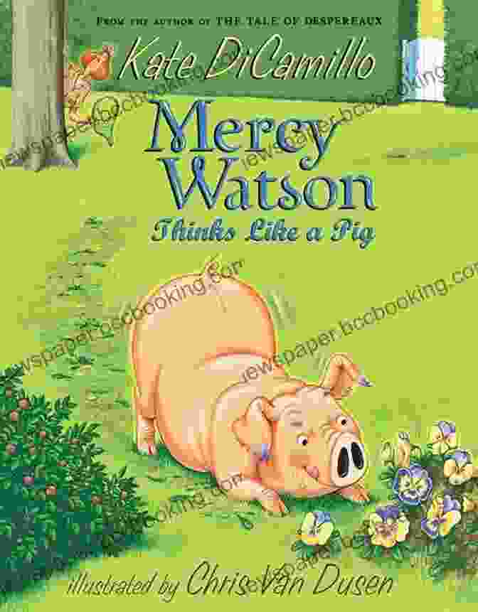 A Cheerful Mercy Watson, A Potbellied Pig, Is Proudly Wearing A Superhero Cape While Standing On A Pile Of Books Mercy Watson To The Rescue