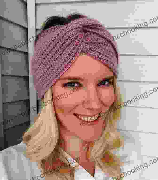 A Crocheted Turban Hat In A Bright Pink Color, Worn With A Twist Before Being Wrapped Around The Head. Turban Hat Crochet Pattern: Quick And Easy Project