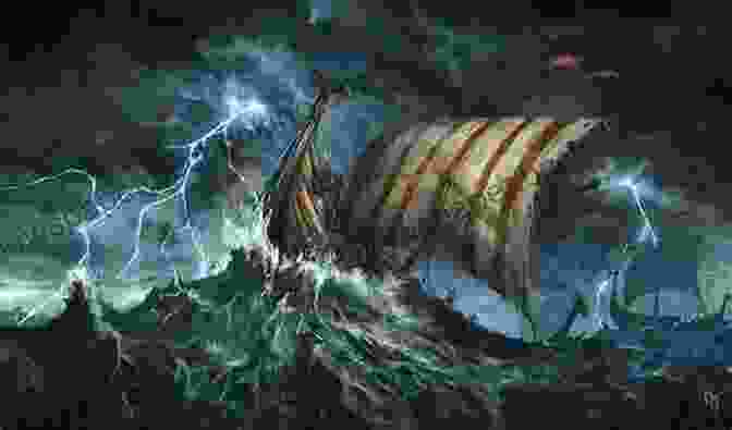 A Majestic Viking Ship Sailing Through The Stormy Seas The Vikings: A History Robert Ferguson