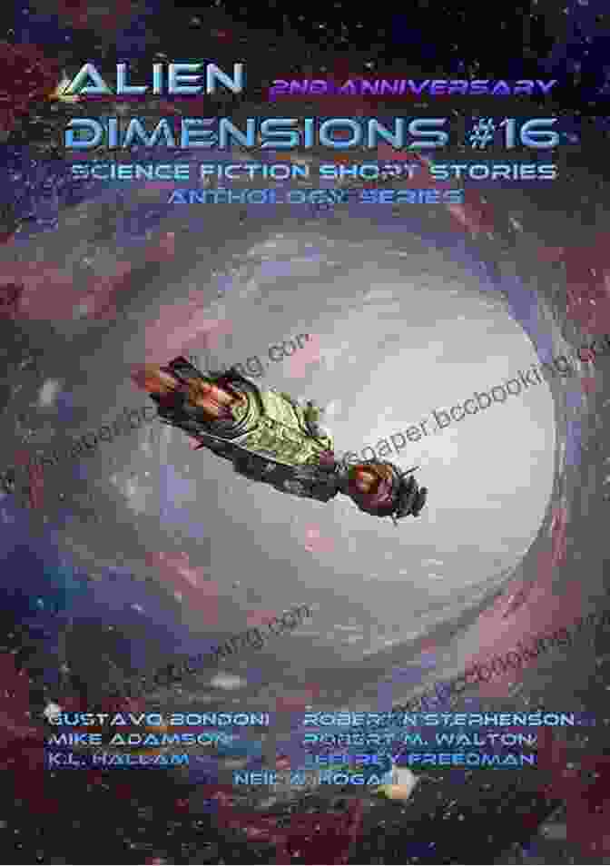 Alien Dimensions Book Cover: A Collage Of Cosmic Scenes, Including Spaceships, Aliens, Planets, And Nebulae Alien Dimensions #20 #21: Space Fiction Short Stories Anthology