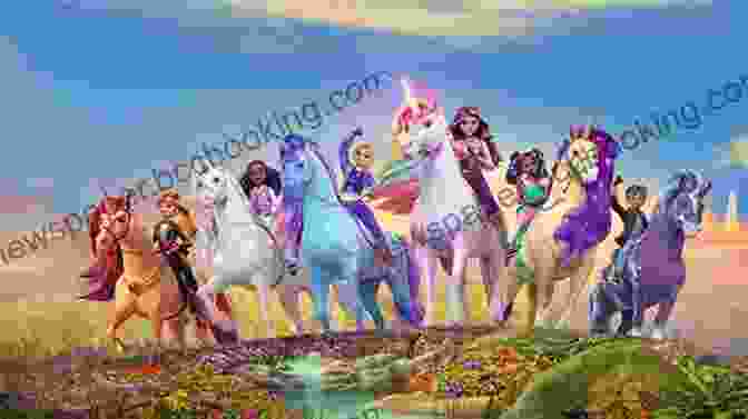 Ava And Star Hugging, Surrounded By A Group Of Other Unicorns Unicorn Academy #3: Ava And Star