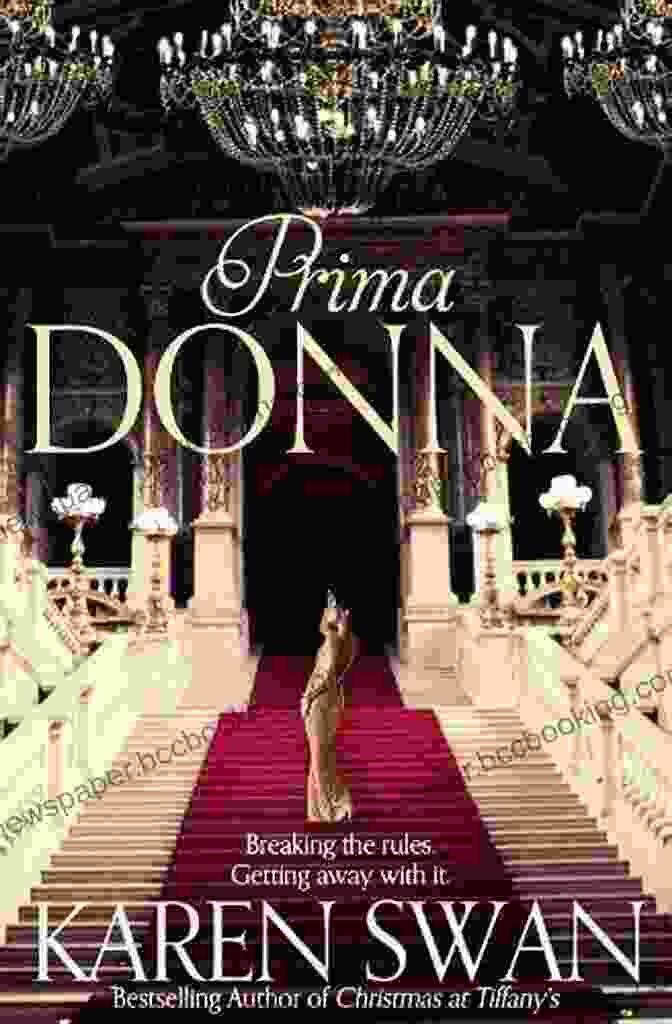 Book Cover Of Prima Donna By Karen Swan, Featuring A Woman In A Flowing Red Dress On A Balcony Overlooking A Cityscape During Sunset Prima Donna Karen Swan