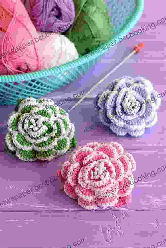 Close Up Of A Crocheted Flower Crochet (Idiot S Guides) June Gilbank