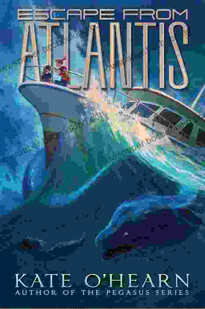 Escape From Atlantis Book Cover Featuring A Submarine Next To An Ancient Underwater City Escape From Atlantis Kate O Hearn