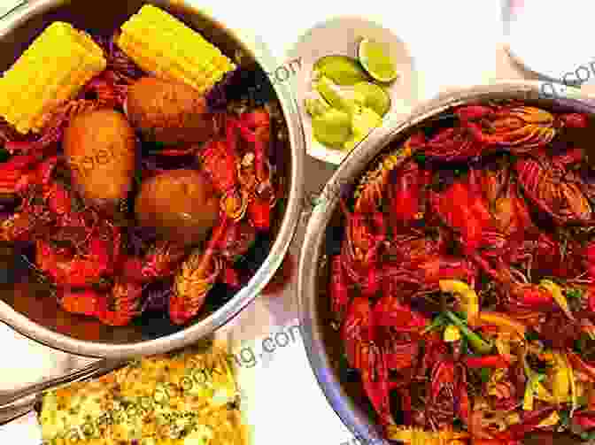 Succulent And Colorful Crawfish, Shrimp, And Oysters In A Traditional Cajun Seafood Boil Louisiana Crawfish: A Succulent History Of The Cajun Crustacean (American Palate)
